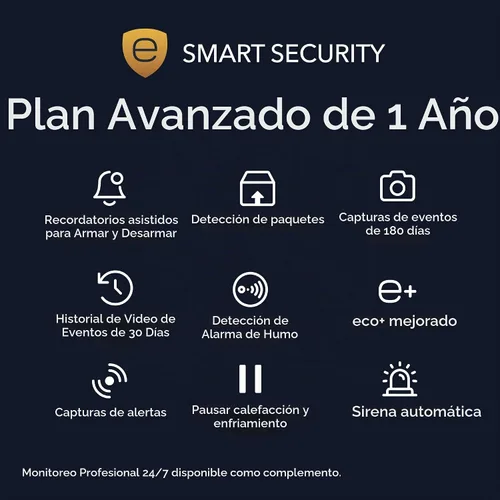 Vista 2 de ecobee Paquete de seguridad para el hogar con suscripción avanzada de seguridad inteligente de 1 año, sistema de seguridad inteligente