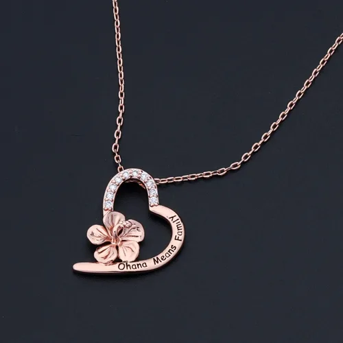 Vista 3 de FOTAP Ohana - Pulsera de flores de hibisco Ohana significa collar familiar OHANA Fans Jewelry BFF Jewelry