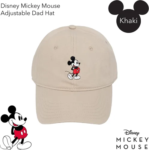 Vista 2 de Concept One Disney Mickey Mouse Embroidered Cotton Adjustable Dad Hat with Curved Brim