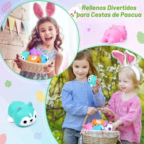 Vista 9 de Pelotas de Estrés de Gato Squishies para Adultos y Niños: 6 piezas de Juguetes Sensoriales Jumbo Animal Squishies de Levantamiento Lento