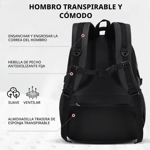 Vista 7 de Mochila para estudiantes adolescentes, material encriptado, múltiples compartimentos y mochila de gran capacidad con bolsillos antirrobo, mochilas