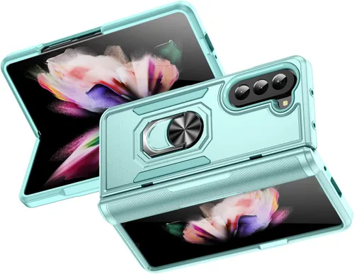 Vista 16 de Funda para Samsung Galaxy Z Fold 5 con anillo de soporte, imán de sujeción agradable a la piel, de alto valor, para Samsung Galaxy Z Fold 5, funda