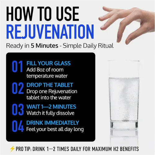 Vista 8 de DRINK HRW Rejuvenecimiento - Tabletas de agua de hidrógeno molecular (60 unidades) + tabletas de baño de hidrógeno de alivio (60 unidades)