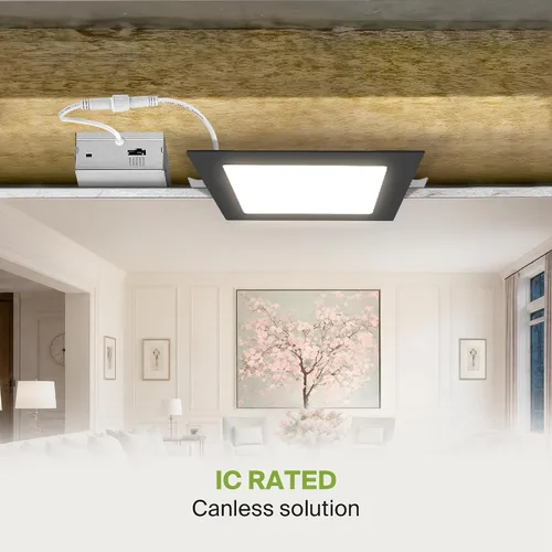 Vista 15 de ASD Paquete de 6 luces LED empotrables cuadradas de 6 pulgadas, 5 CCT 2700K-5000K CRI90+, 15 W 60 W Eqv, luces de techo ultra finas y regulables