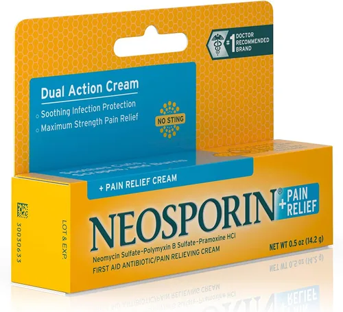 Vista 6 de Neosporin + Crema de doble acción para aliviar el dolor, 0.5 onzas