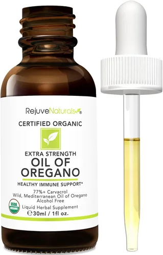 Vista 8 de RejuveNaturals - Aceite de orégano de fuerza extra, USDA orgánico, 1 onza líquida (30 ml) de aceite de orégano silvestre mediterráneo. Gotas