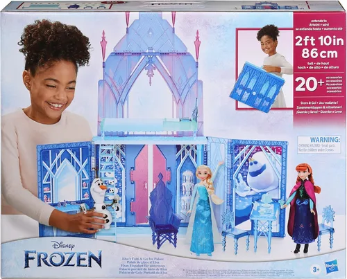 Vista 3 de Disney Frozen 2 Palacio de Hielo Plegable y en Marcha de Elsa, Set de Castillo, Juguete para Niños de 3 años en Adelante