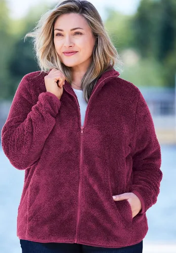 Vista 3 de Woman Within - Chaqueta de forro polar mullida para mujer