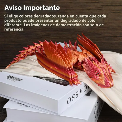 Vista 7 de Guwewu Wyvern Emplumado, Dragón Fidget Articulado Impreso en 3D - Azurewing