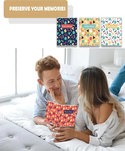 Vista 7 de Álbum de fotos pequeño de 4 x 6 para fotos, juego de 4, capacidad para 36 fotos cada una, capacidad de 144, 4 patrones, fundas flexibles extraíbles