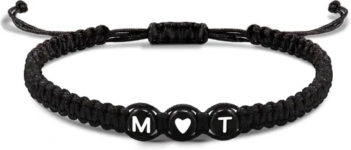 Vista 111 de Pulseras con iniciales para mujeres y hombres, regalos para novia, novio, pulseras de letras "I Love You", regalos para ella, él, mejor amigo