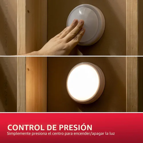 Vista 4 de Energizer Luz de grifo alimentada por masa, presiona encendido/apagado, paquete de 4