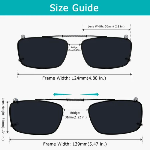 Vista 2 de Gafas de sol polarizadas con clip de resorte fácil