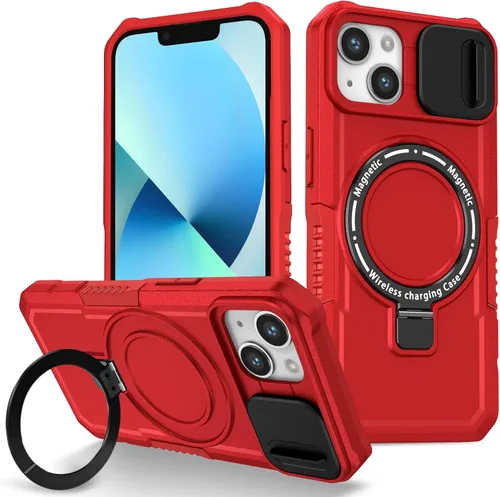Vista 150 de Funda magnética para iPhone 11, soporte de anillo con ventana corrediza, funda protectora mate a prueba de golpes para iPhone 11 6.1, fundas