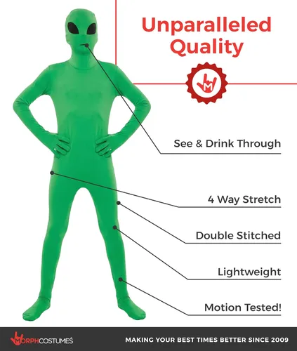 Vista 2 de Morphsuits Disfraz de alienígena verde para niños, disfraz de Halloween
