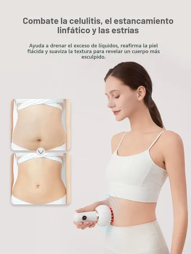 Vista 2 de Masajeador de drenaje linfático y herramienta de masaje anticelulitis, ayuda a reducir las estrías y la celulitis, para piernas, brazos y vientre