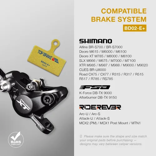 Vista 4 de TOP BRAKE Disc Bike Brake Pads Compatible with Shimano XTR M9000/9020 Deore XT M785/ M8000 MTB/eMTB/Gravel/Cross Country(XC)/Trail/All