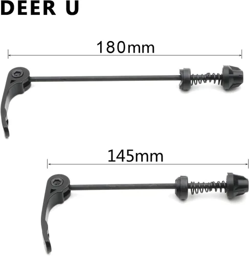 Vista 3 de DEER U Road Mountain Bicycle MTB Wheel Hub Front and Rear Skewers Quick Release Clip Bolt Lever Axle QR 145/180 mm, a Pair
