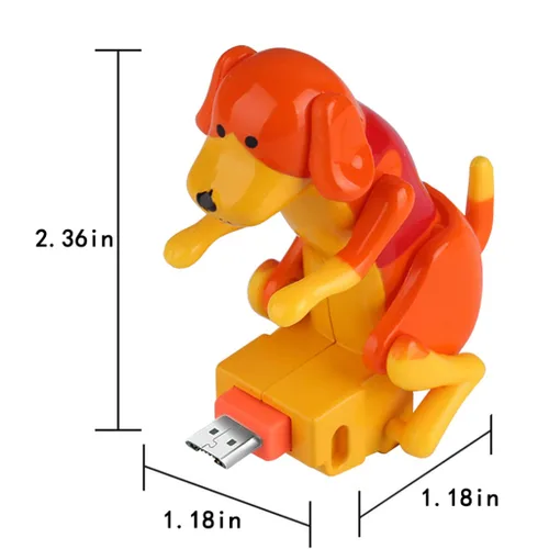 Vista 7 de Funny Dog - Cable de carga USB de 4 pies para Android (cable Android, naranja)
