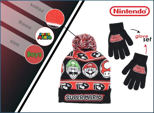 Vista 2 de Nintendo Super Mario 4015 - Gorro de invierno para niños