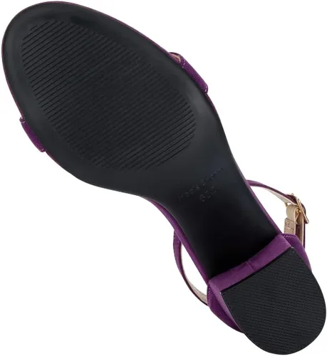 Vista 6 de Sandalias con correas para mujer, tacón grueso y bajo de 2pulgadas, con puntera abierta, correa al tobillo, para el trabajo, uso diario y fiestas