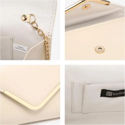 Vista 6 de Dasein Bolsos de noche para mujer, bolsos de mano formales para bodas, fiestas, bailes, bolsos con correa para el hombro y solapa con purpurina