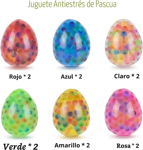 Vista 2 de Eavotoy Paquete de 12 huevos de Pascua para el estrés, bolas estrujables para rellenar cestas de Pascua, regalos de fiesta