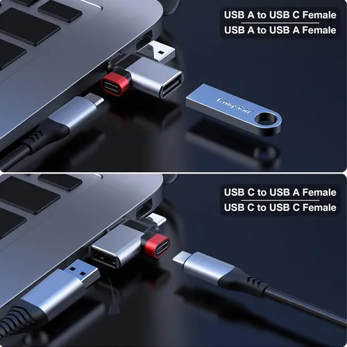 Vista 2 de BUISAMG Adaptador USB a USB C, adaptador USB C a A, divisor USB C para MacBook Pro, iMac, iPad Air, convertidor Thunderbolt 4, iPhone 17 16.