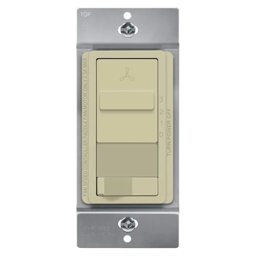 Vista 15 de TOPGREENER 3-Speed Ceiling Fan and Light Dimmer Switch, Single Pole, Gold 3-speed mechanical fans and dimmable lights only. Separate fan/light