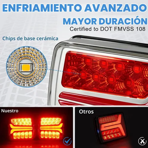 Vista 2 de NeaLia CD033 Magnetic Wireless Trailer Lights, LED Tow Light Kit Ámbar