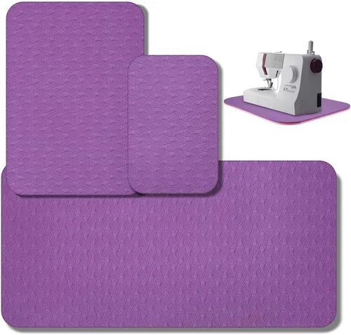 Vista 14 de Drydiet 3 Piezas Tapetes Silenciadores para Máquina de Coser Tapete de Pedal Almohadilla para Máquina de Coser Goma Antideslizante que se Mantiene
