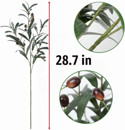 Vista 4 de SzJias Ramas de olivo para jarrones, ramas de olivo artificiales, ramas de árbol de imitación para jarrón (3 ramas, 28.7 pulgadas cada una)