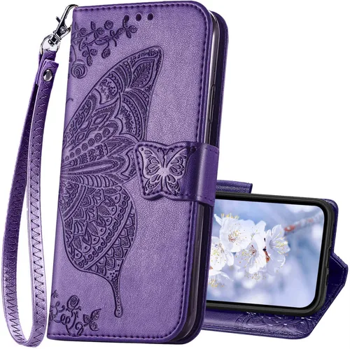 Vista 9 de Funda tipo cartera compatible con iPhone 14 para mujer, color negro