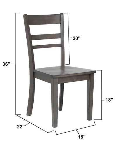 Vista 3 de Sunset Trading Shades of Gray - Sillas de comedor, gris desgastado