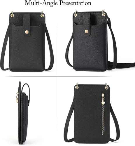 Vista 2 de FALAN MULE Bolso cruzado pequeño para teléfono celular para mujer, cartera de piel sintética