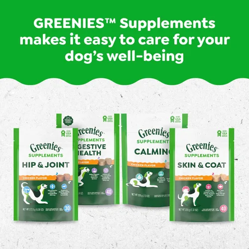 Vista 13 de Greenies Suplementos masticables calmantes para perros sabor a pollo, 7.3 oz. Contenedor de 40