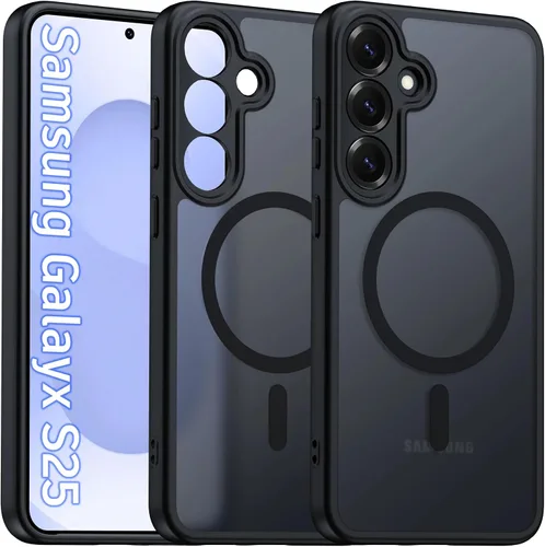 Vista 95 de Oterkin Funda magnética para Samsung Galaxy A17 mate, funda de teléfono A17 compatible con MagSafe esmerilada, translúcida, a prueba de golpes Negro