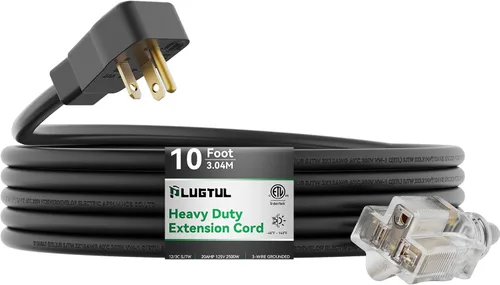 Vista 10 de PLUGTUL Cable de extensión de 20 amperios de 50 pies Cable de extensión resistente NEMA 5-20, extremo iluminado, calibre 12, SJTW, 20AMP 125V