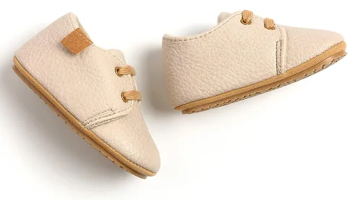 Vista 5 de Zapatos deportivos unisex para bebés, niños y niñas, de piel sintética, para cuna, suela antideslizante de goma, para niños pequeños