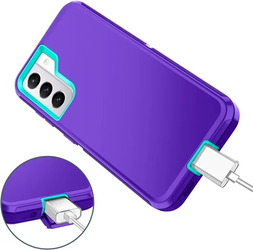 Vista 5 de I-HONVA Funda para Galaxy S21 5G a prueba de golpes, a prueba de polvo y caídas, 3 capas de protección de cuerpo completo