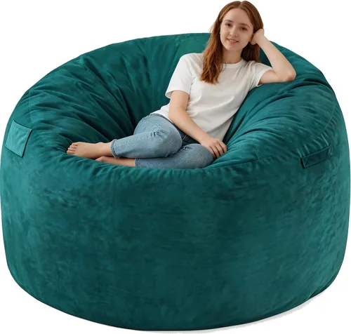 Vista 44 de Silla de Puf de 2 pies, Sillas de Puf Cómodas con Relleno de Espuma Viscoelástica, Sofá de Puf Esponjoso con Cubierta de Terciopelo Holandés, Sillas