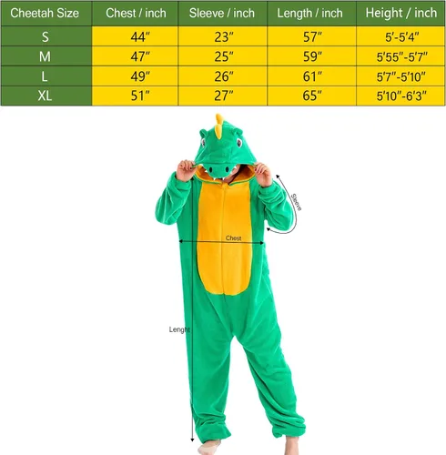 Vista 4 de Pijama unisex de animal para adultos, para Halloween, cosplay, mujeres, niñas, hombres y niños, ropa de dormir para el hogar