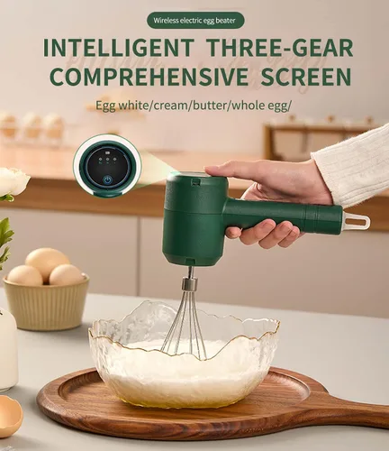 Vista 2 de Mezclador de mano eléctrico, pequeño mezclador de mano para el hogar, batidor de huevos de cocina adecuado para mezclar crema, pastel y mantequilla