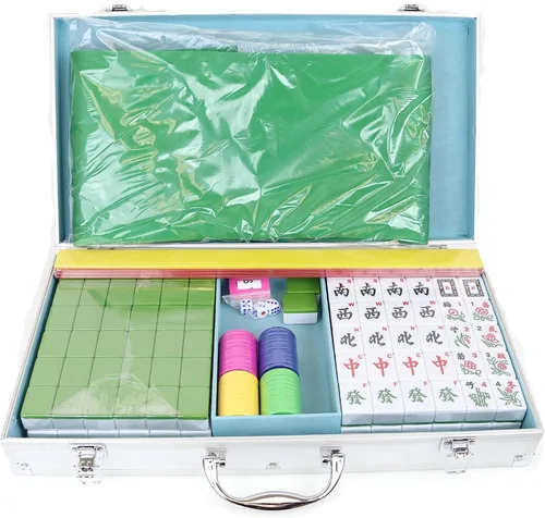 Vista 3 de Juego de mahjong filipino chino 144 azulejos de melamina numerados (perro de alumbre)