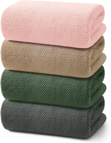 Vista 10 de REDKISS Juego de toallas de baño de 6 piezas, 2 paños de baño, 2 toallas de mano, 2 toallas de baño, forro polar coral ultra fibra, súper
