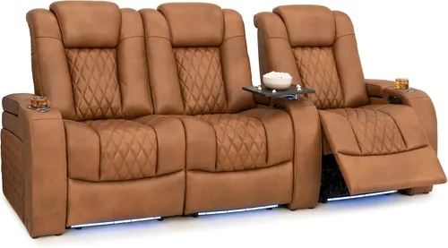 Vista 94 de Seatcraft Asiento de cine en casa Diamante Marrón Reclinable Individual