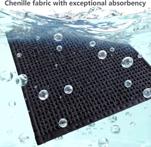 Vista 5 de Alfombras de baño antideslizantes lavables, alfombra de baño súper absorbente y delgada de secado rápido de pelo bajo para baño pequeño