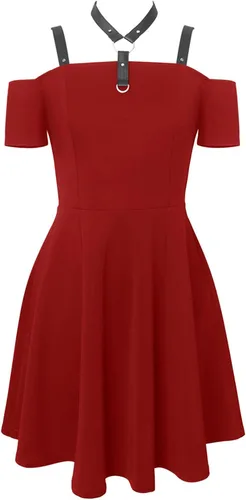 Vista 6 de Vestido de mujer con tirantes sin mangas, con hombros descubiertos, vestido punk, vestido gótico de Halloween, estilo renacentista, vestido elegante
