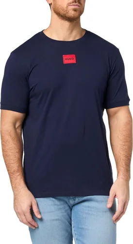 Vista 31 de Hugo Mens Ribbed Crew Neck Regular Fit Center Logo T-Shirt Blanco (Chalk White)