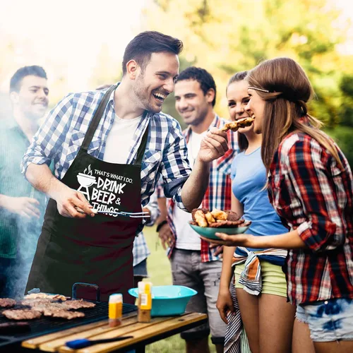 Vista 7 de Delantal divertido para hombres BBQ Grill Cooking Delantal